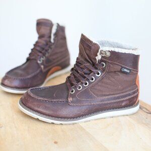 Tretorn brown leather lace up sherpa chukka ankle boots womens7